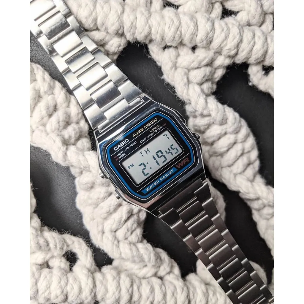 Ảnh Đồng hồ Nam dây thép Casio A158WA-1 chính hãng bảo hành 1 năm Pin trọn đời 4