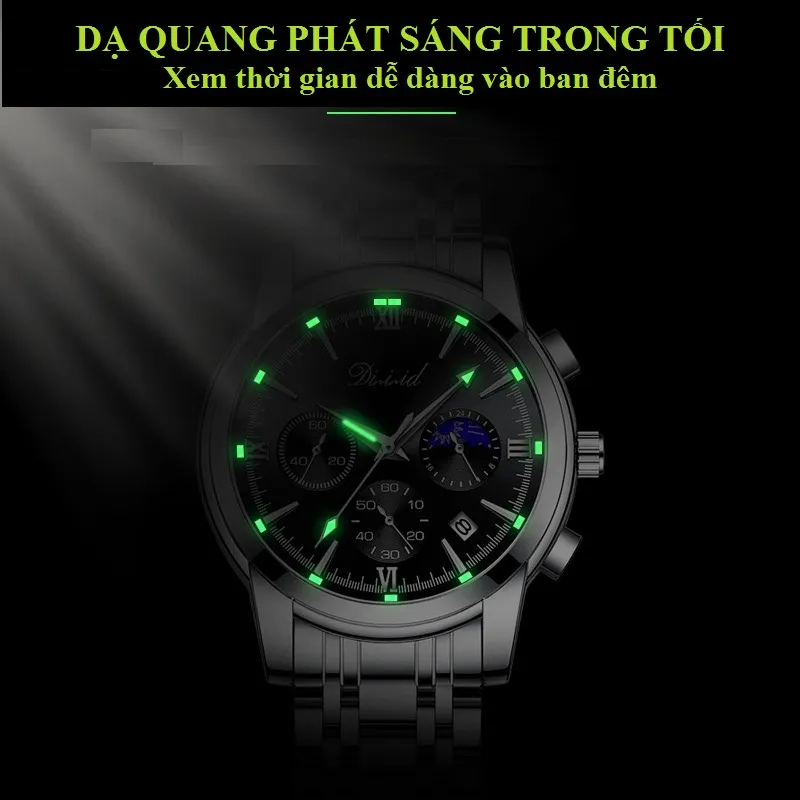 Ảnh Đồng hồ nam DIZIZID dây thép đúc đặc - Khóa bướm - Chạy full 6 kim và lịch ngày - Mũa Sporty Design DIZ99 2