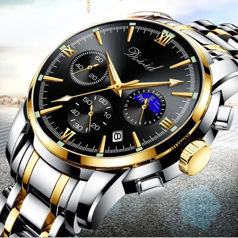 Ảnh Đồng hồ nam DIZIZID dây thép đúc đặc - Khóa bướm - Chạy full 6 kim và lịch ngày - Mũa Sporty Design DIZ99 4