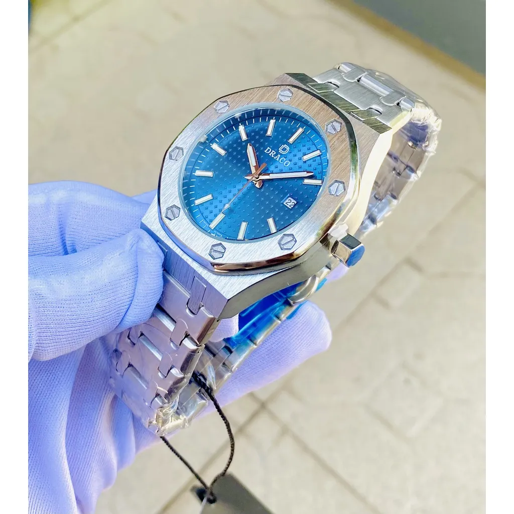 Ảnh Đồng hồ nam Draco D22-DR04 “Revolution Watch” xanh kết hợp dây kim loại bạc - thời trang nam 1