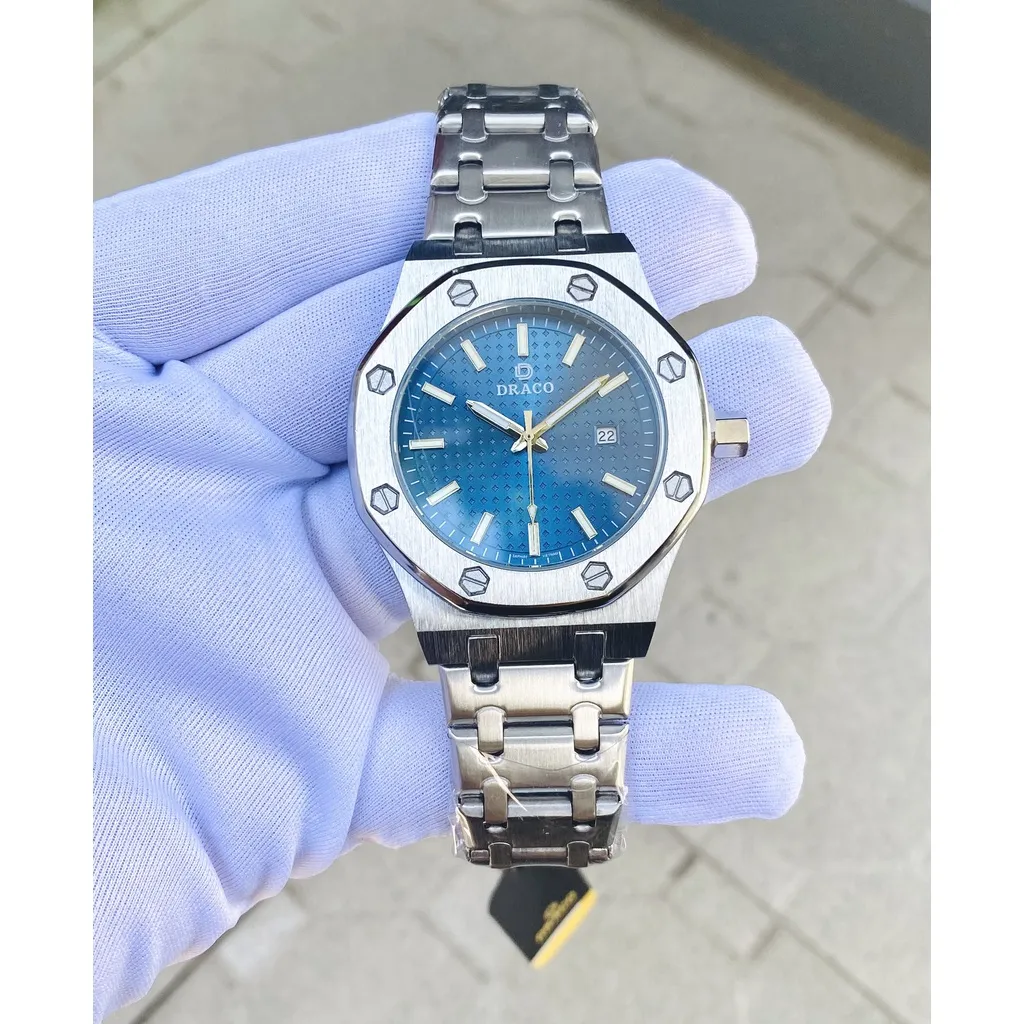 Ảnh Đồng hồ nam Draco D22-DR04 “Revolution Watch” xanh kết hợp dây kim loại bạc - thời trang nam 3