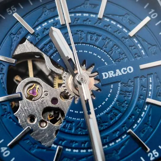Ảnh Đồng hồ nam Draco D23-DS68 “DongSon” Automatic trắng xanh kết hợp chất liệu dây thép không gỉ màu bạc 1