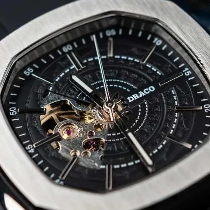 Ảnh Đồng hồ nam Draco D23-DS68 “DongSon” Automatic trắng đen kết hợp dây thép không gỉ bạc - thời trang 1