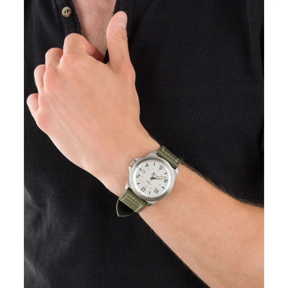 Ảnh Đồng hồ nam Fossil Bronson dây nylon, mặt 40 MM, màu xanh lá, FS5918 2