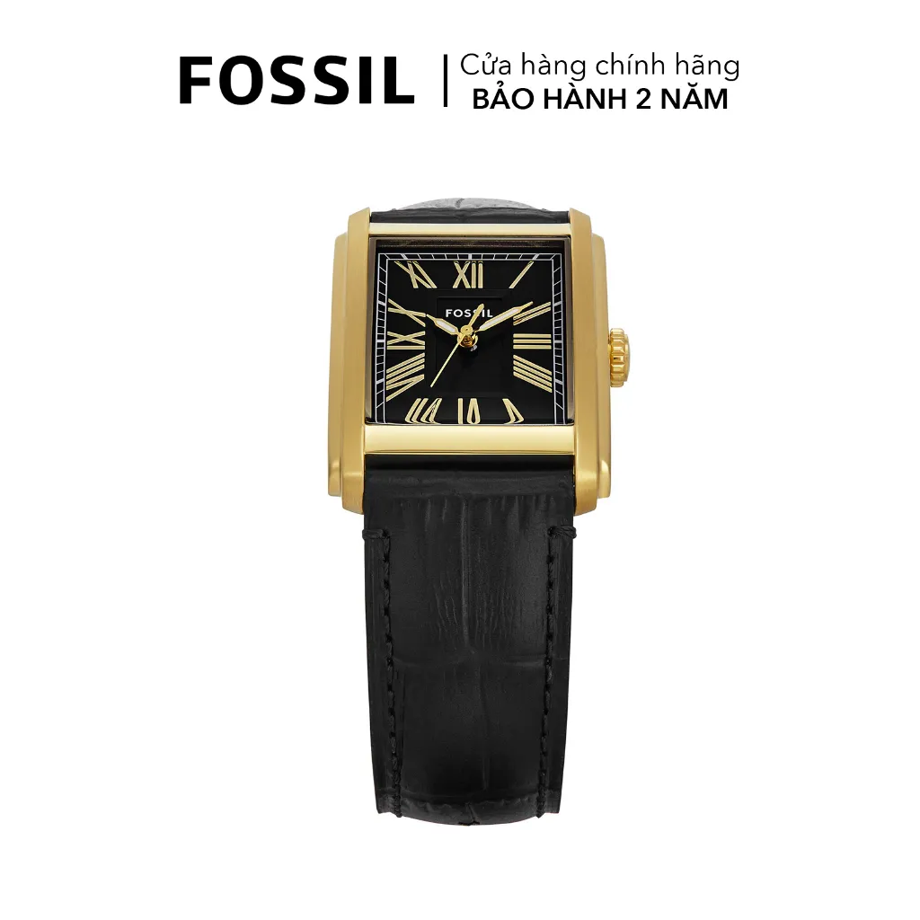 Ảnh Đồng hồ nam Fossil CARRAWAY FS6091 mặt đen 30mm, dây da đen 3