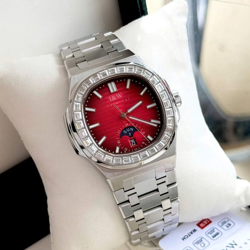 Ảnh Đồng Hồ Nam I&W Carnival 735G18 Chính Hãng Full Box Chống Nước Kính Chống Xước Dây Thép Cao Cấp BH24T (Máy Cơ Tự Động) 1