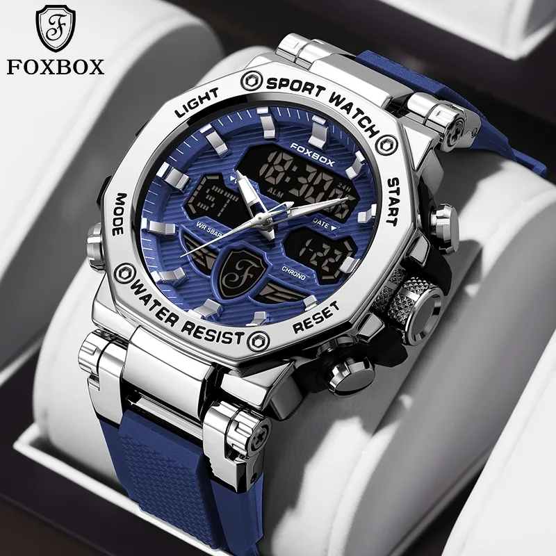 Ảnh Đồng hồ nam LIGE Màn hình kép thể thao chống nước Chronograph Quartz Digital 1