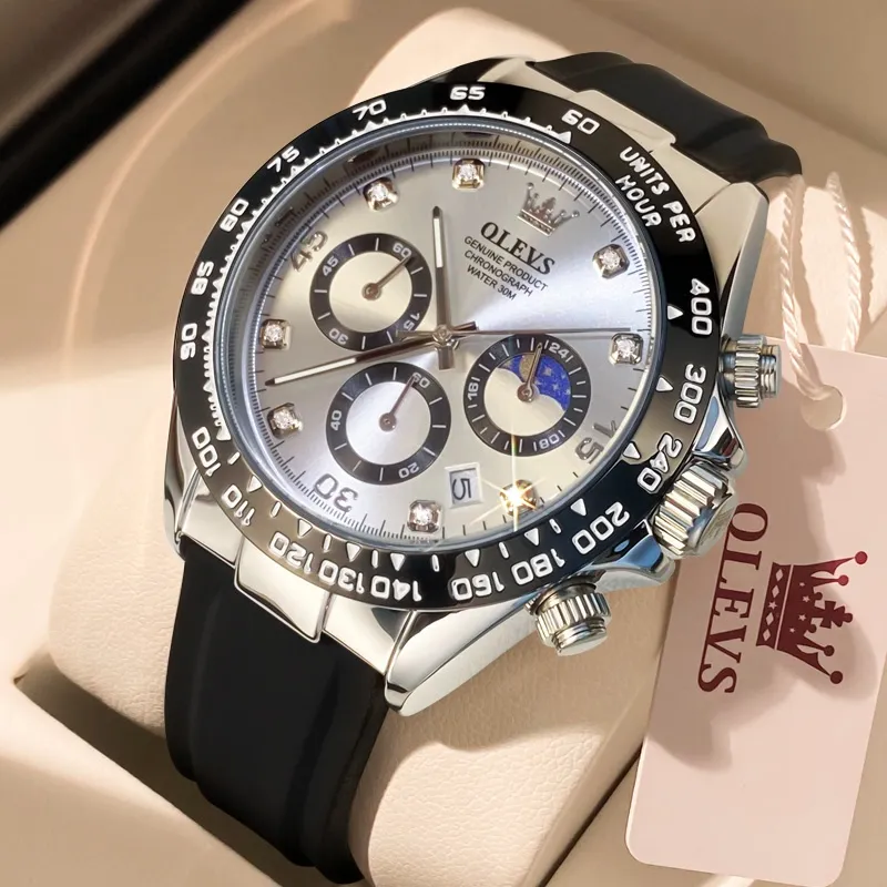 Ảnh Đồng hồ nam OLEVS 2875 chính hãng thiết kế mặt số chronograph chống thấm nước dạ quang 1