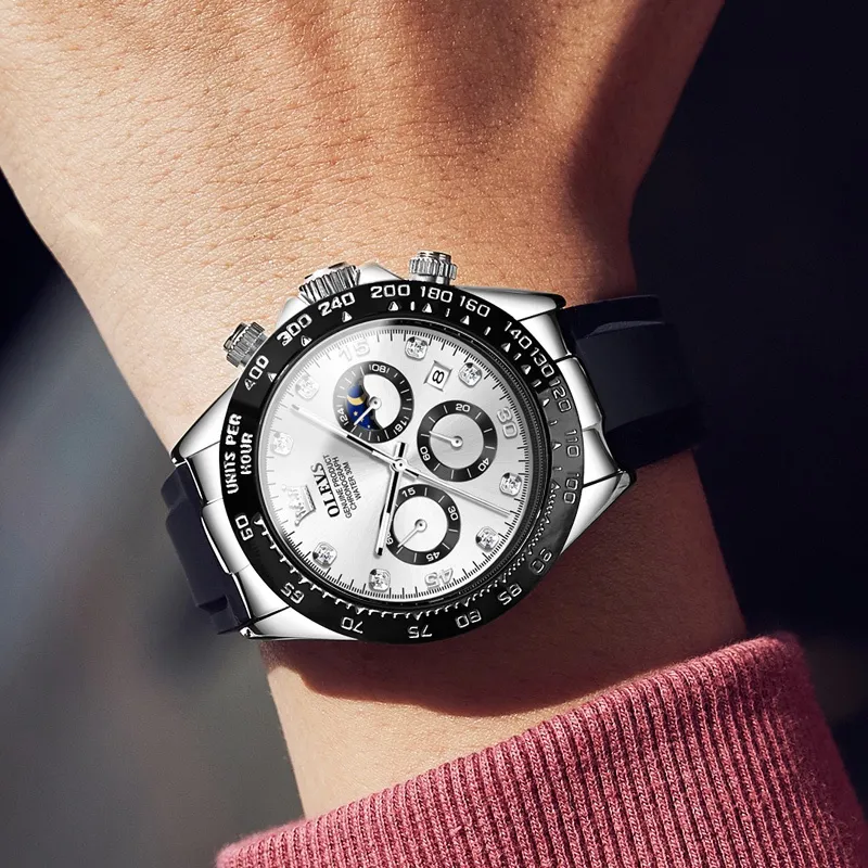 Ảnh Đồng hồ nam OLEVS 2875 chính hãng thiết kế mặt số chronograph chống thấm nước dạ quang 3