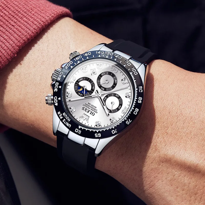 Ảnh Đồng hồ nam OLEVS 2875 chính hãng thiết kế mặt số chronograph chống thấm nước dạ quang 4