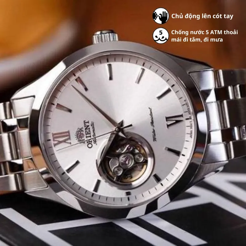 Ảnh Đồng hồ nam Orient Golden Eye Sport FAG0300 cơ lộ máy chống nước kính sapphire chống xước dây thép cao cấp chính hãng 3