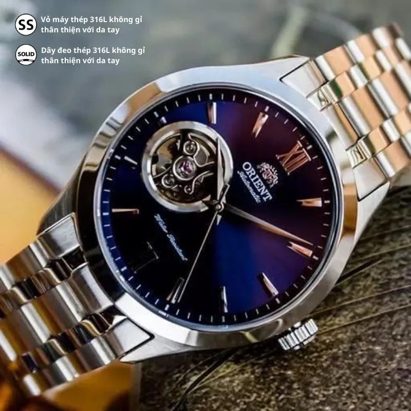 Ảnh Đồng hồ nam Orient Golden Eye Sport FAG0300 cơ lộ máy chống nước kính sapphire chống xước dây thép cao cấp chính hãng 4