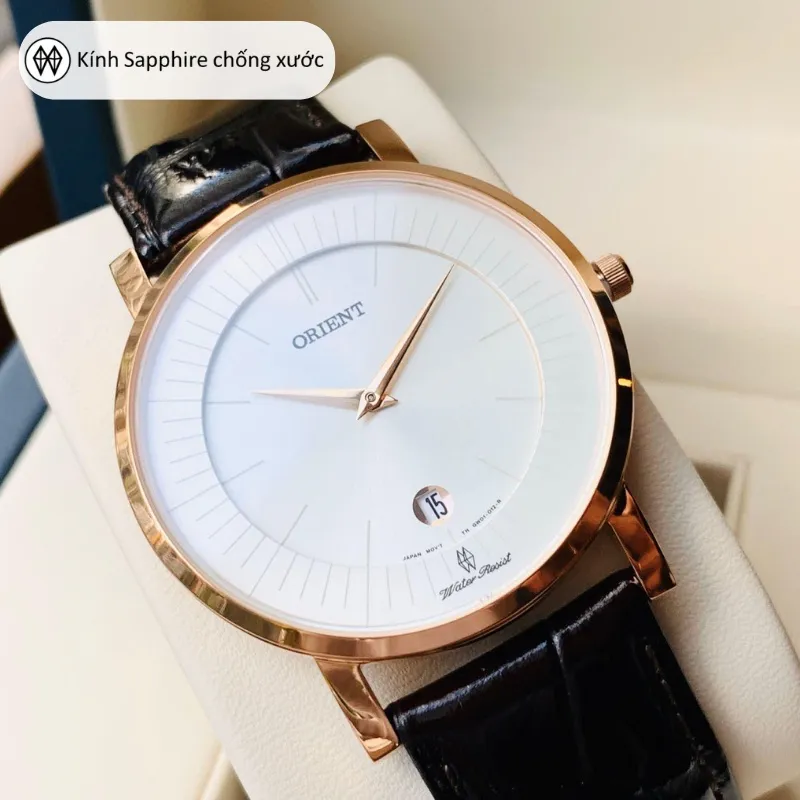 Ảnh Đồng hồ nam Orient Watch Vintage Classic FGW0100 mặt kính sapphire chống xước dây da đeo tay cao cấp chính hãng 4