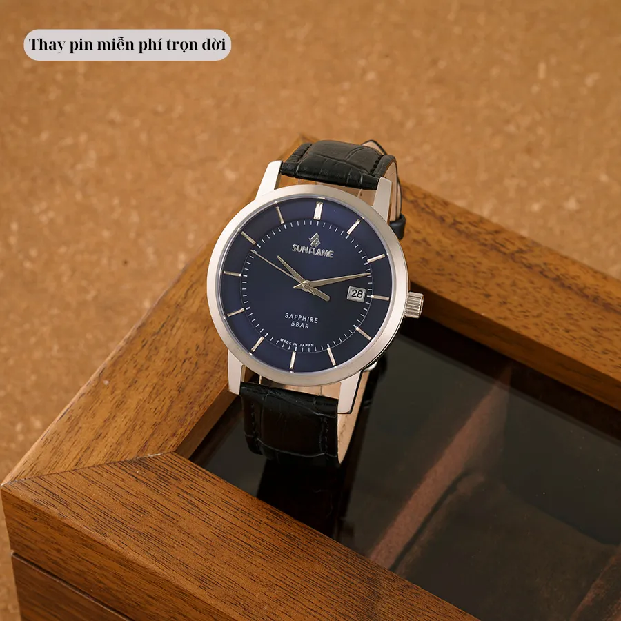 Ảnh Đồng hồ nam SunFlame Twilight Watch MJOS003-A-C mặt kính Sapphire chống xước, chống nước 5 ATM, dây da đeo tay cao cấp 3