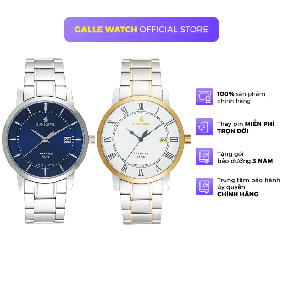 Ảnh Đồng hồ nam Sunflame Twilight Watch MJOS001 mặt kính Sapphire chống xước, chống nước 5 ATM, dây thép đeo tay cao cấp 1