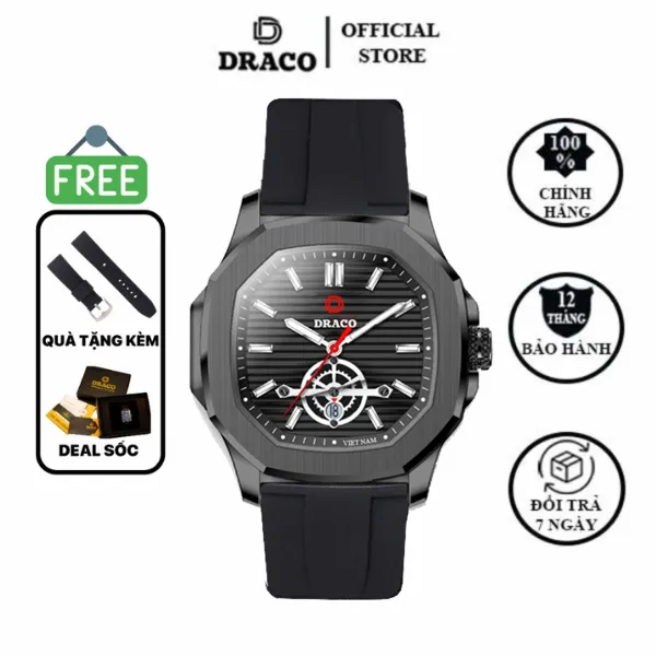 Ảnh Đồng Hồ Nam - Thương Hiệu Việt Draco D22-DD06 - " Decision" Đen - thời trang nam thể thao 1