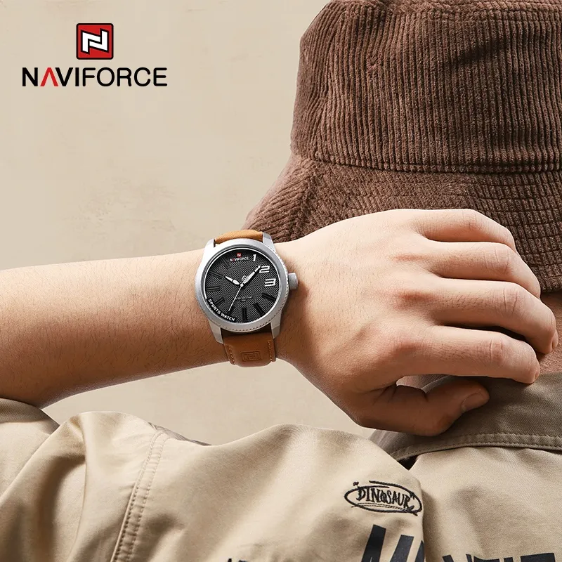 Ảnh Đồng Hồ NAVIFORCE 100% Chính Hãng Chống Thấm Nước Với Dây Đeo Da Thời Trang Cao Cấp Dành Cho Nam 3