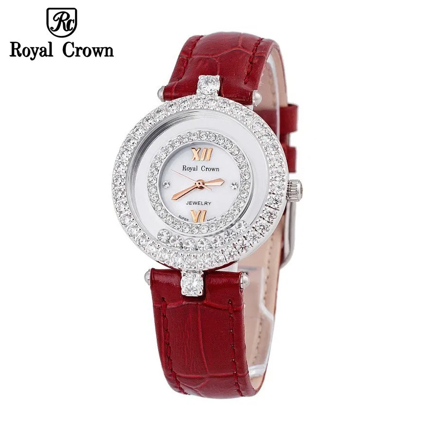Đồng Hồ Nữ Royal Crown 3628 Chính Hãng Dây Da Đính Đá Sang Chảnh