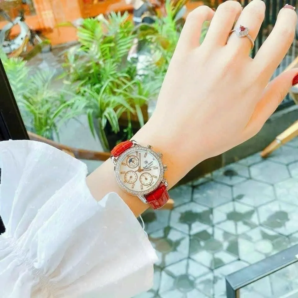 Ảnh Đồng hồ nữ chính hãng dây da Royal Crown 6420 đính đá sang chảnh cao cấp, đeo tay đẹp, thời trang 2