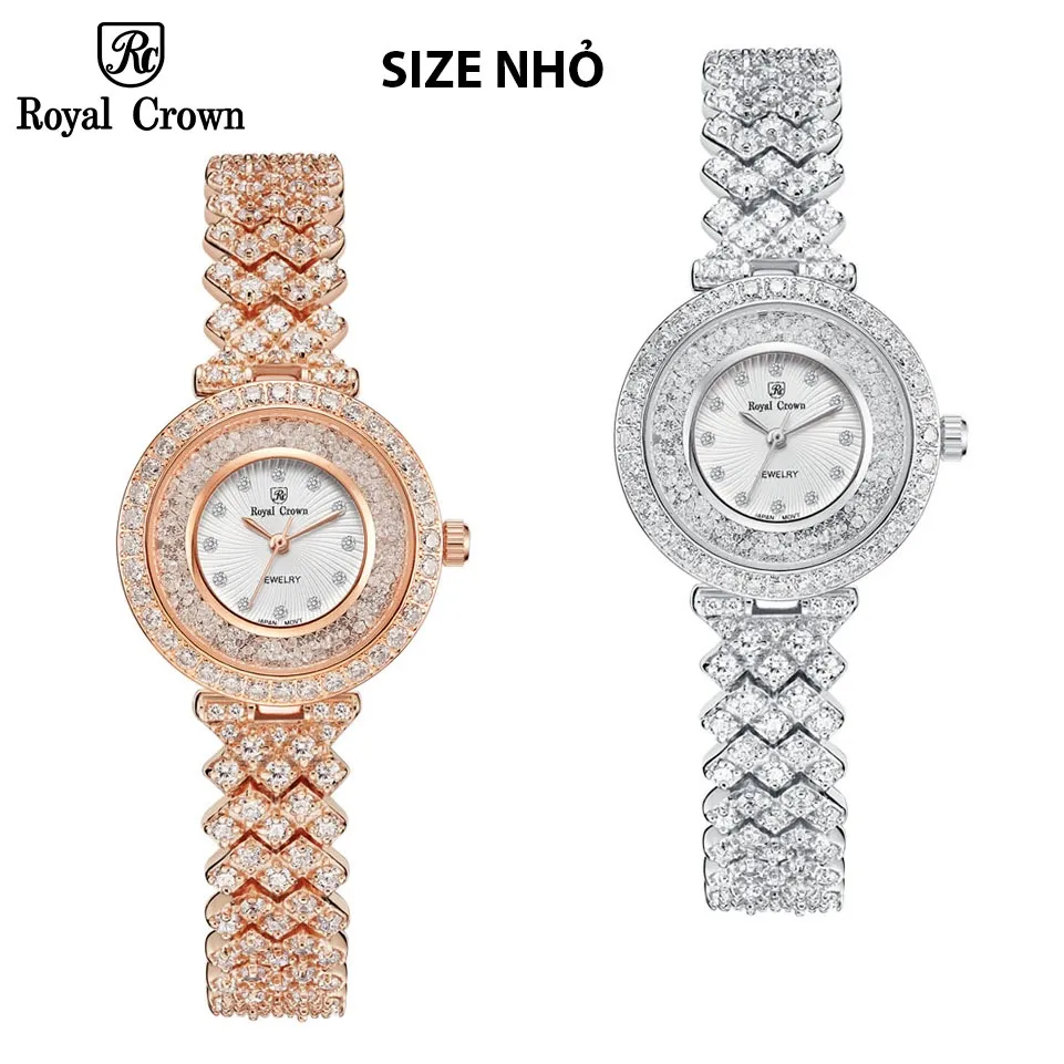 Ảnh Đồng hồ nữ chính hãng dây thép Royal Crown 2606 chống nước, đính đá cao cấp, đeo tay đẹp, sang chảnh 2