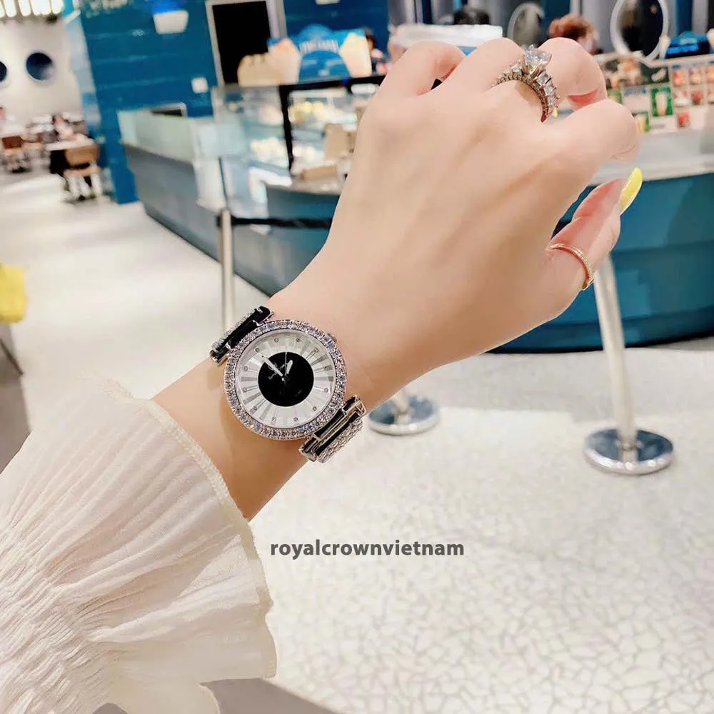 Ảnh Đồng hồ nữ chính hãng dây thép Royal Crown 4611 chống nước, đính đá cao cấp, đeo tay đẹp, sang chảnh 4