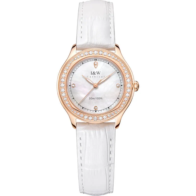 Ảnh Đồng hồ nữ chính hãng IW Carnival IW593L-3,Kính sapphire,chống xước,Chống nước30m,BH24 tháng,Máy điện tử(pin),dây da 1