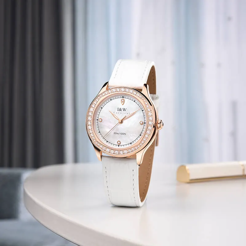 Ảnh Đồng hồ nữ chính hãng IW Carnival IW593L-3,Kính sapphire,chống xước,Chống nước30m,BH24 tháng,Máy điện tử(pin),dây da 2