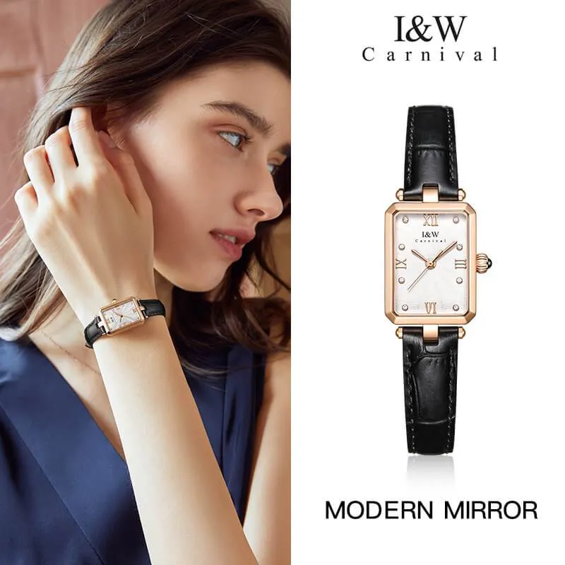 Ảnh Đồng hồ nữ chính hãng IW Carnival IW631L-1,Kính sapphire,chống xước,Chống nước30m,BH24 tháng,Máy điện tử(pin),dây da 1
