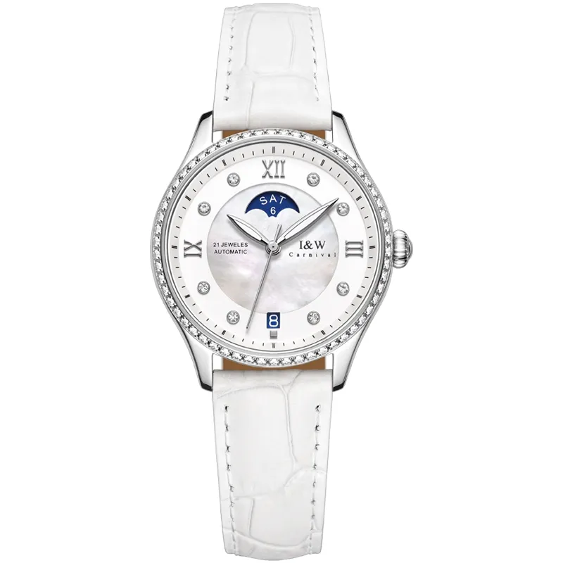 Ảnh Đồng hồ nữ chính hãng IW CARNIVAL IW582G-1, Kính sapphire ,chống xước,Chống nước 50m ,Bh 24 tháng,Máy cơ (Automatic) 2