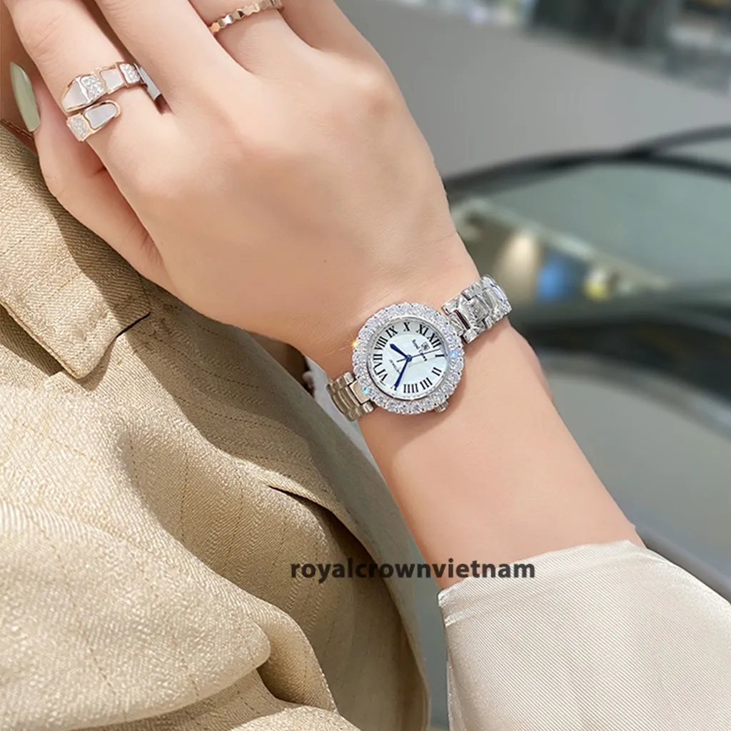 Ảnh Đồng Hồ Nữ Chính Hãng Royal Crown 6305 Dây Thép 4