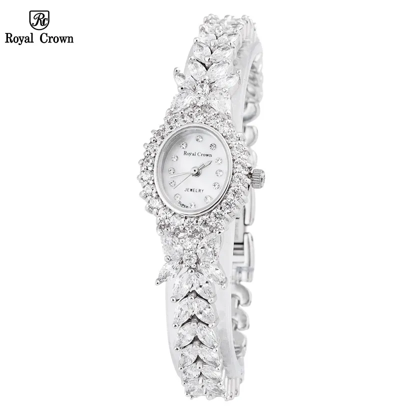 Ảnh Đồng hồ nữ chính hãng Royal Crown 2527 dây thép đính đá cao cấp, chống nước, đeo tay đẹp, sang chảnh 1