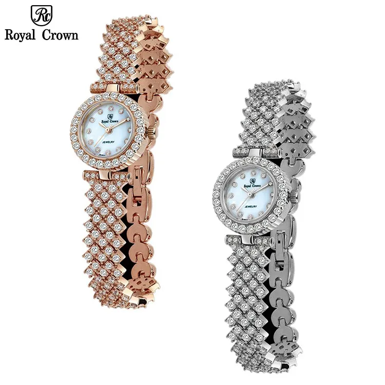 Ảnh Đồng hồ nữ chính hãng Royal Crown 6305L dây thép đính đá cao cấp, chống nước, đẹp, sang chảnh 1