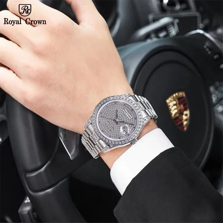 Ảnh Đồng Hồ Nữ Chính Hãng Royal Crown 3594 Dây Thép Không Gỉ Chống Nước Chống Xước 3