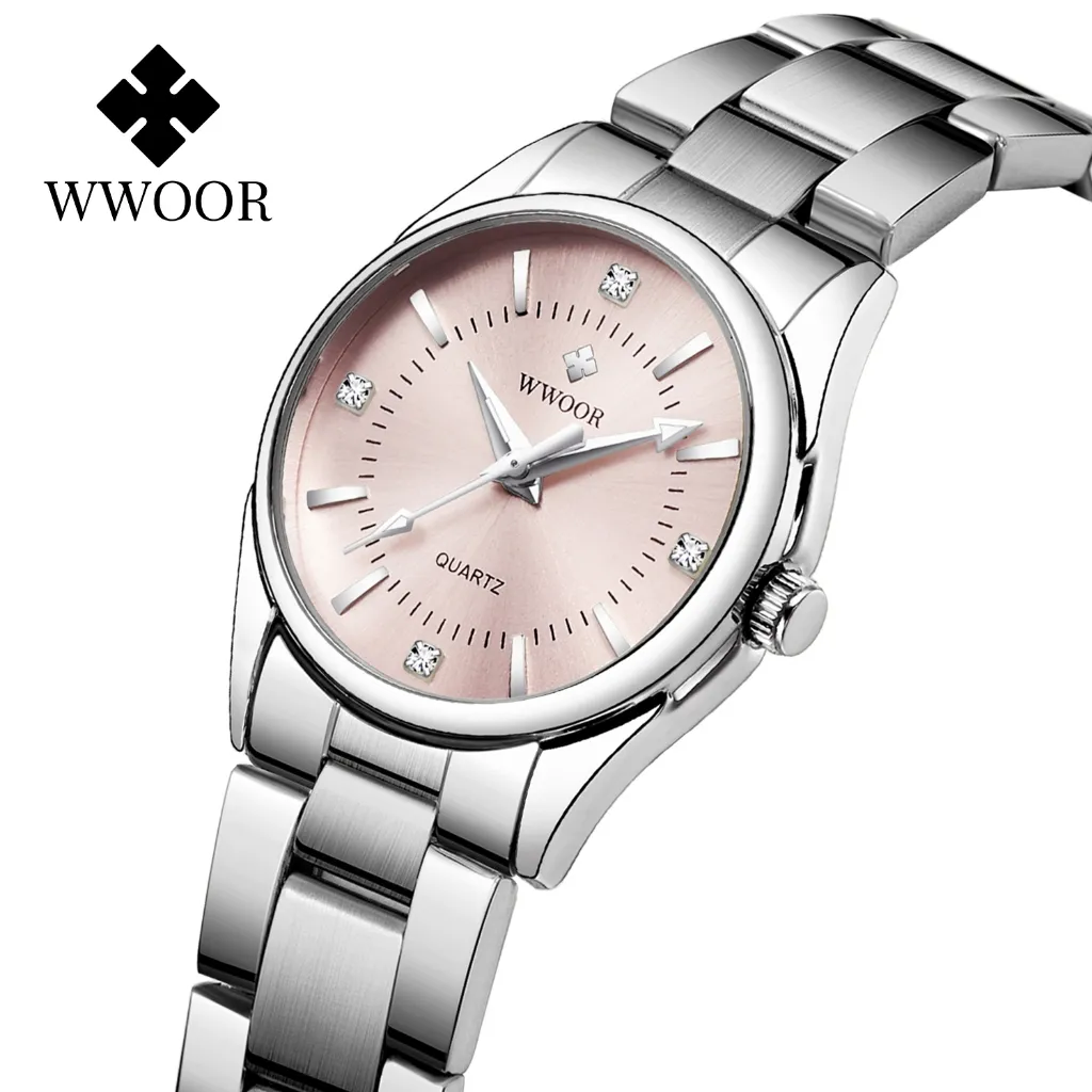 Ảnh Đồng hồ nữ chống nước Wwoor Đồng hồ nữ thời trang bằng thép không gỉ Đồng hồ nữ hàng đầu Thương hiệu chính hãng Đồng hồ thạch anh-8852G 1