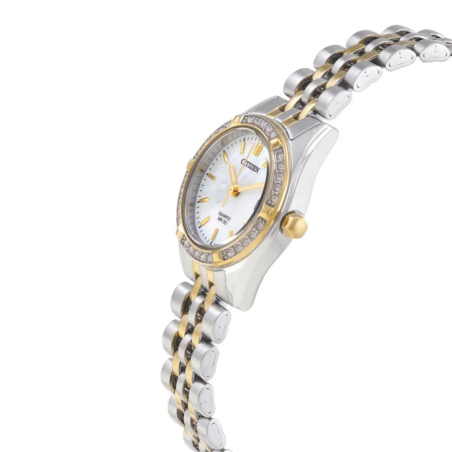 Ảnh Đồng Hồ Nữ Citizen Pin-Quartz Đính Đá Swarovski Dây Thép Không Gỉ EU6064-54D - Mặt Xà Cừ (26mm) 2