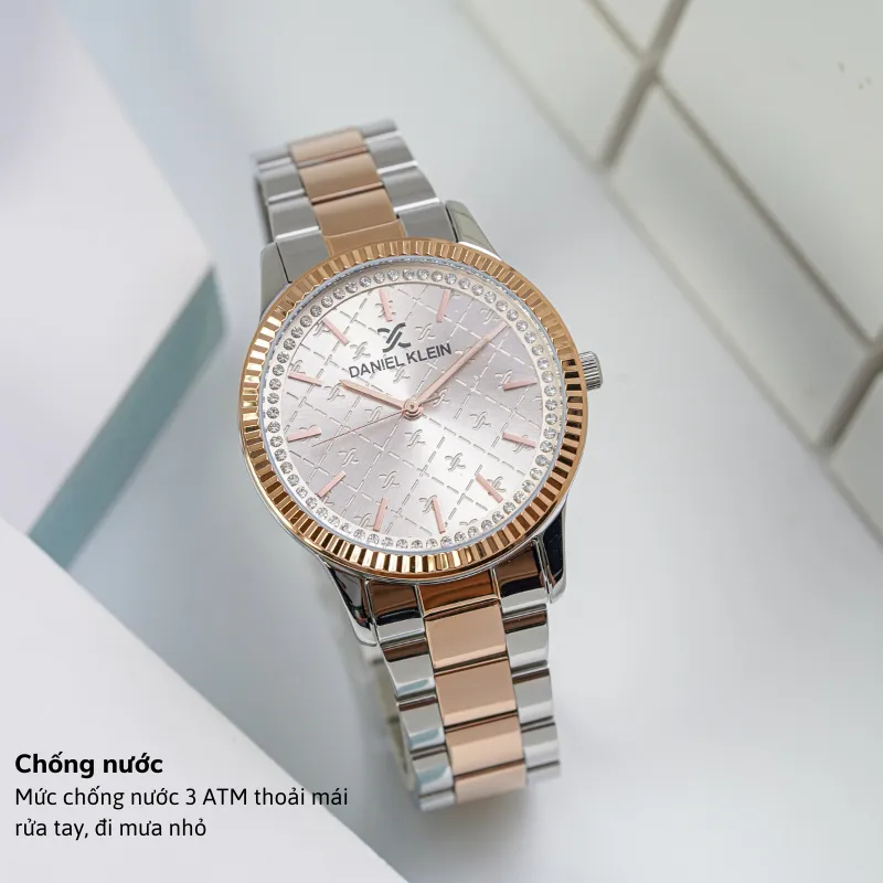 Ảnh Đồng hồ nữ Daniel Klein Watch DK.1.12540 mặt nhỏ đính đá, kính cứng, chống xước, chống nước, dây thép đeo tay cao cấp. 3