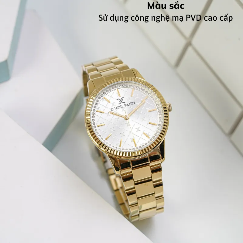 Ảnh Đồng hồ nữ Daniel Klein Watch DK.1.12540 mặt nhỏ đính đá, kính cứng, chống xước, chống nước, dây thép đeo tay cao cấp. 4