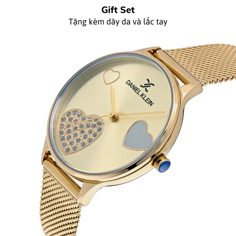 Ảnh Đồng hồ nữ Daniel Klein Watch DK.1.13021 mặt nhỏ đính đá, kính cứng chống xước, chống nước, dây thép đeo tay cao cấp 4