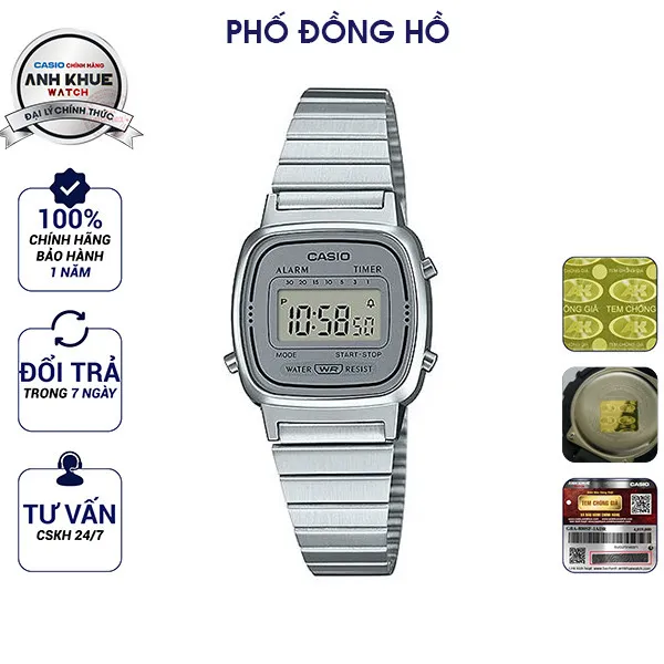 Ảnh Đồng hồ nữ dây kim loại Casio Anh Khuê LA670WA-7DF Chính Hãng 1