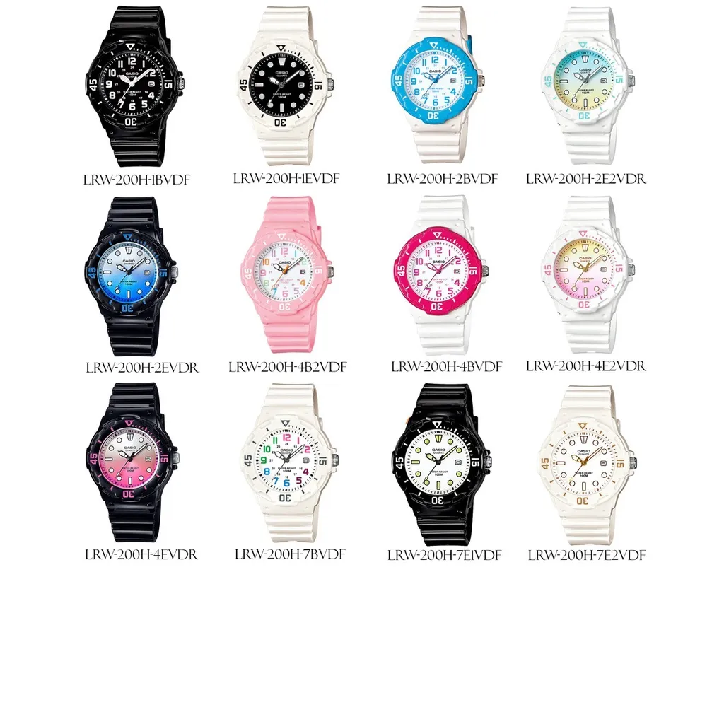 Ảnh Đồng hồ nữ dây nhựa Casio chính hãng Anh Khuê Series LRW-200H (12 màu sắc) 1