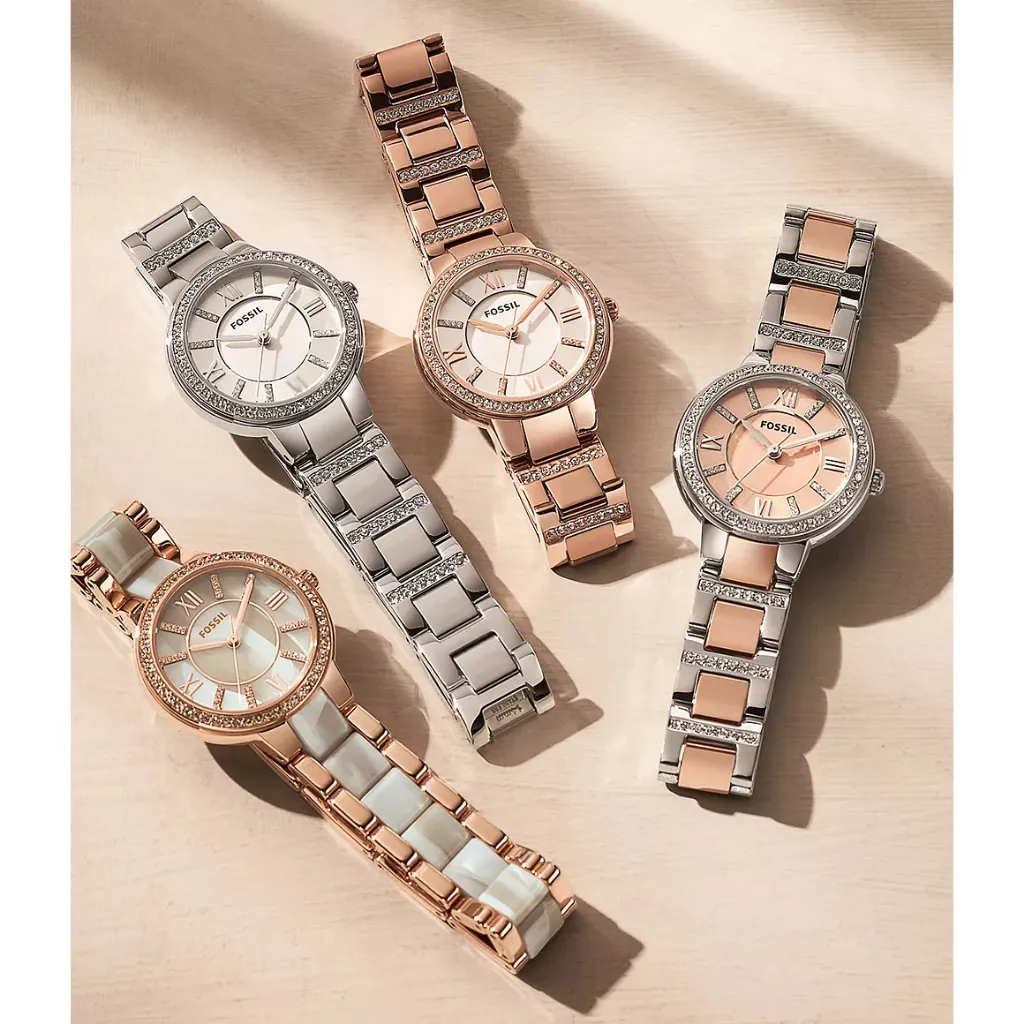 Ảnh Đồng hồ nữ Fossil Virginia dây kim loại, mặt 30 MM, hai màu, ES3405 2
