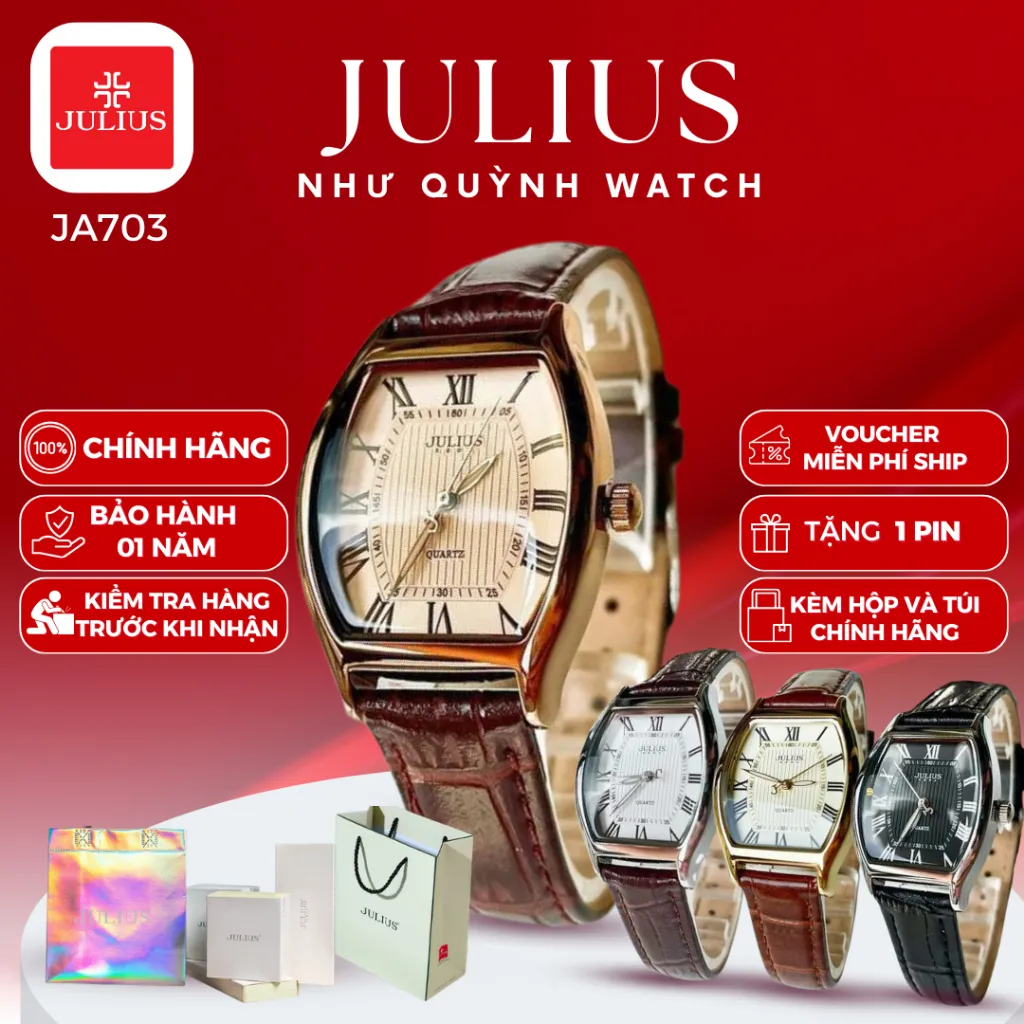 Ảnh Đồng hồ nữ JA-703 Julius Hàn Quốc mặt oval size 3,7 x 2,7cm (nhiều màu) 1
