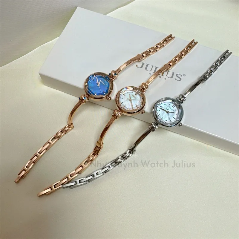 Ảnh Đồng hồ nữ Ja-878 Julius Hàn Quốc chính hãng Mặt size 2,3cm dây thép (4 màu) 2