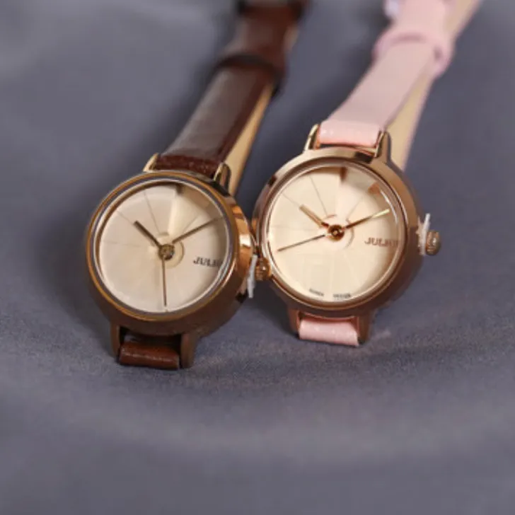 Ảnh Đồng Hồ Nữ JA-979 Julius Hàn Quốc Mặt size 2,3cm Dây Da 5 màu (Hồng, Nâu, Xanh, Đen, Trắng) 4
