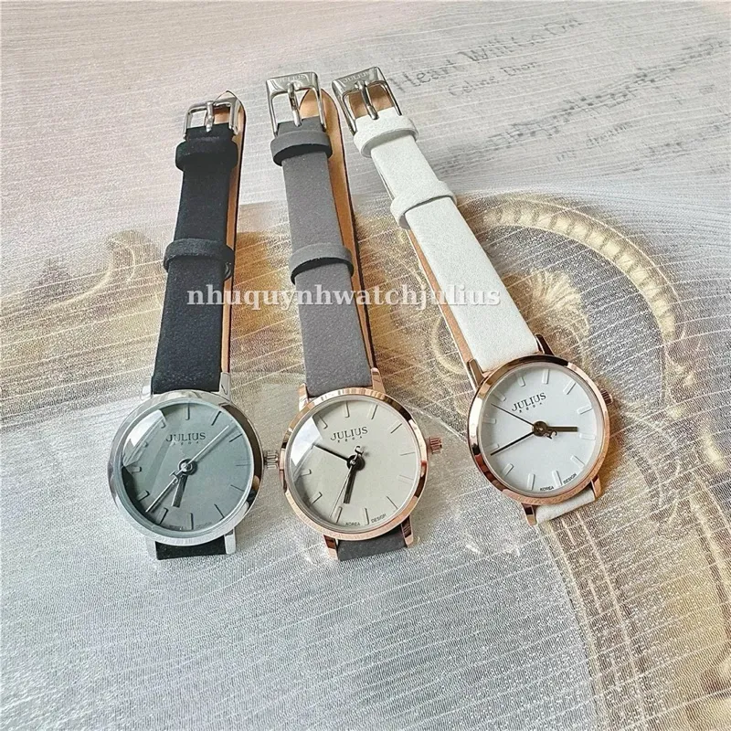 Ảnh Đồng hồ nữ Julius Hàn Quốc Ja-963 size mặt 2,6cm dây da ( Trắng, Xám, Đen) 2