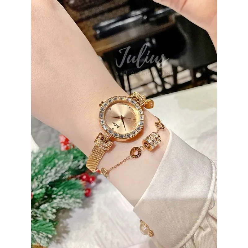 Ảnh Đồng hồ nữ Julius Hàn Quốc Ja-491 size mặt 2,8cm dây thép (Đồng hồng) 2