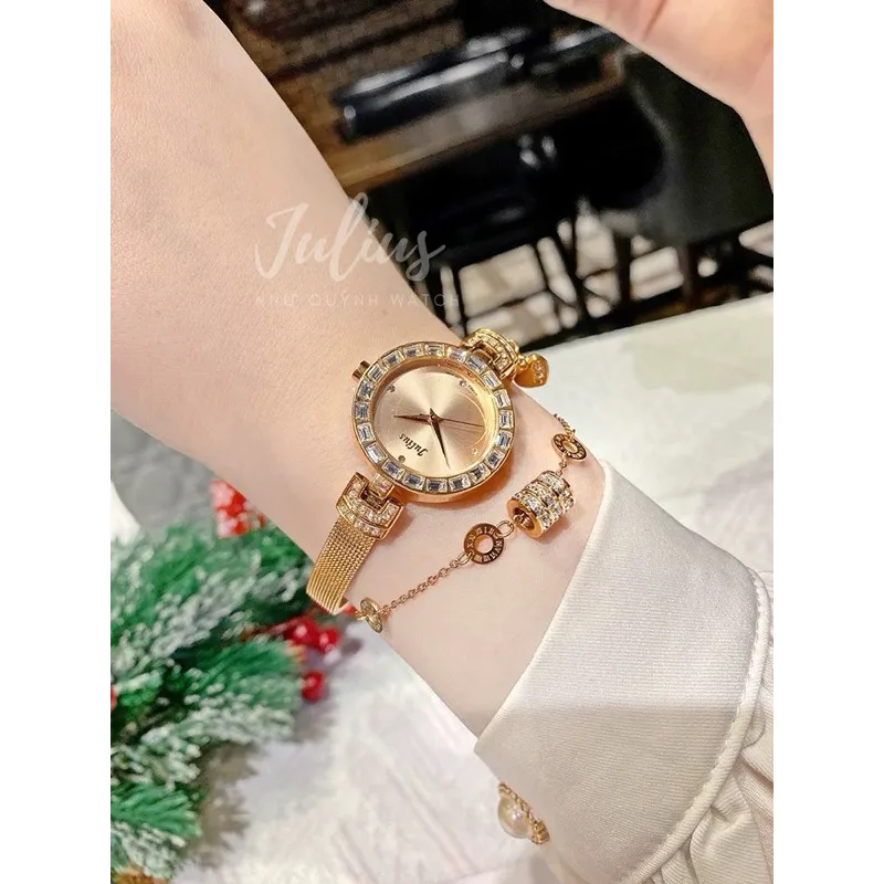Ảnh Đồng hồ nữ Julius Hàn Quốc Ja-491 size mặt 2,8cm dây thép (Đồng hồng) 3