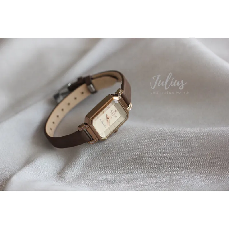 Ảnh Đồng hồ nữ Julius Hàn Quốc Ja-951 dây da (Nâu) 4