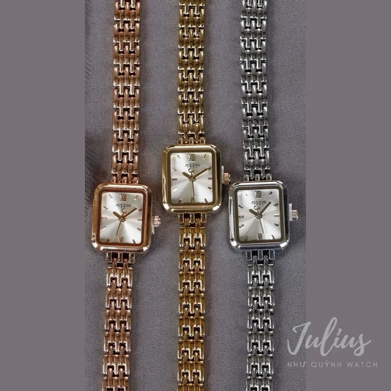 Ảnh Đồng hồ nữ Julius Hàn Quốc Ja-771 mặt size 1,8cm x 2,1cm dây thép ( 3 màu) 2