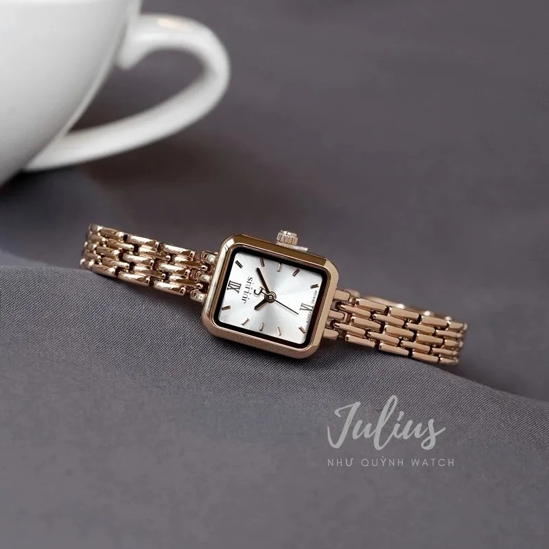 Ảnh Đồng hồ nữ Julius Hàn Quốc Ja-771 mặt size 1,8cm x 2,1cm dây thép ( 3 màu) 4